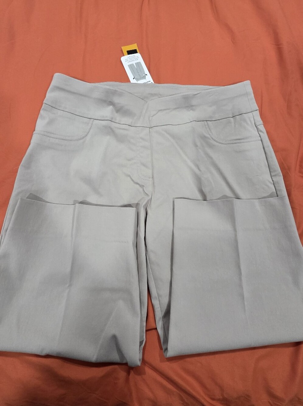 Women's Stretch Straight-Leg Pants in Light Taupe